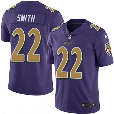 [FULLY STITCHED] #22 Baltimore Ravens Jimmy Smith Purple 2016 Color Rush Limited Football Jersey 