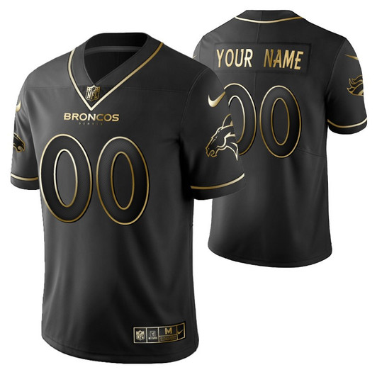 [FULLY STITCHED] Denver Broncos 2021 Golden Edition Black Limited Football Jersey 