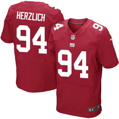 [FULLY STITCHED] #94 New York Giants Mark Herzlich Red Alternate Limited Football Jersey 