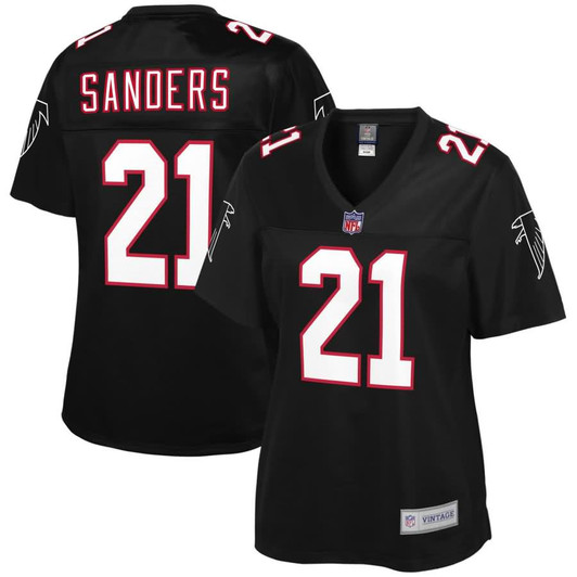 [FULLY STITCHED] Atlanta Falcons Deion Sanders Black Style 4 Limited Football Jersey 