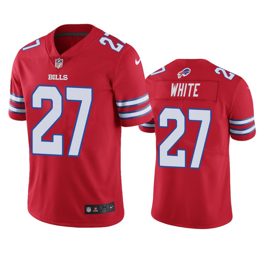 [FULLY STITCHED] Buffalo Bills Tredavious White Red Color Rush Limited Football Jersey 