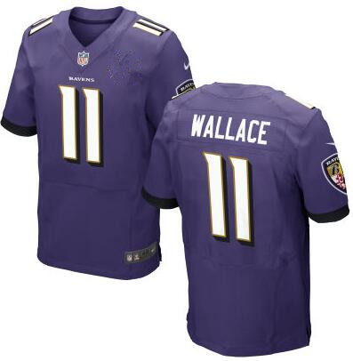 [FULLY STITCHED] #11 Baltimore Ravens Mike Wallace Purple Limited Football Jersey 
