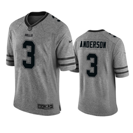 [FULLY STITCHED] #3 Buffalo Bills Derek Anderson Gray Gridiron Gray Limited Football Jersey 