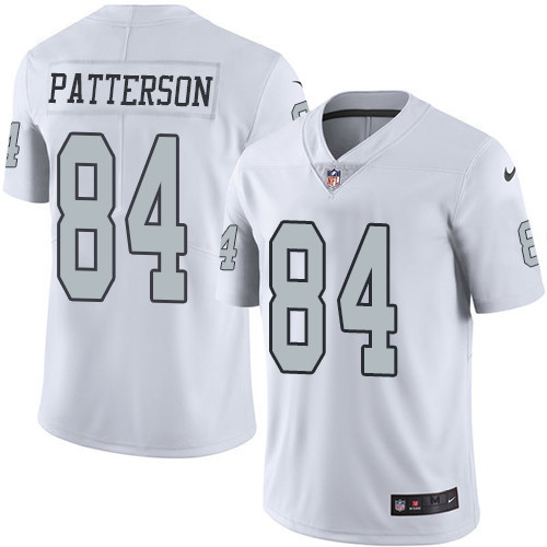[FULLY STITCHED] #84 Oakland Raiders Cordarrelle Patterson White Rush Limited Football Jersey 