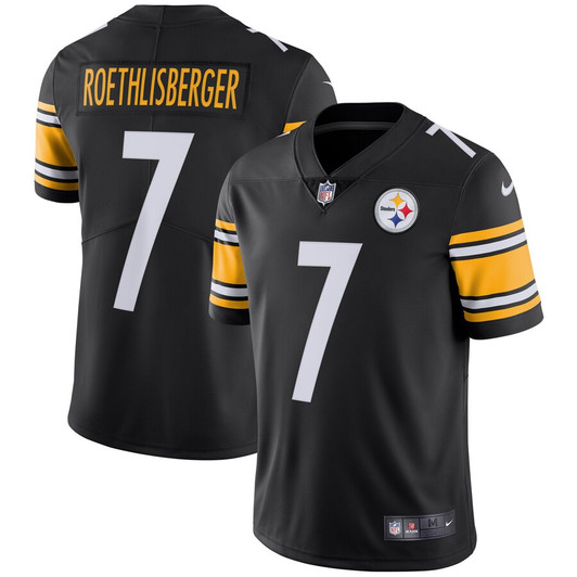 [FULLY STITCHED] Pittsburgh Steelers Ben Roethlisberger Black Style 6 Limited Football Jersey 