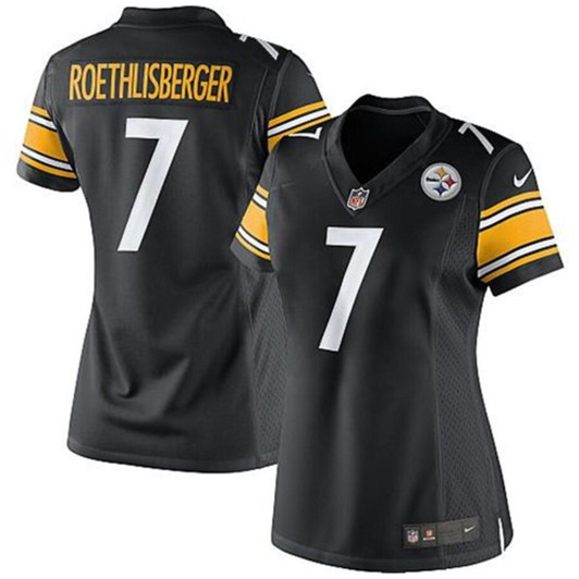 [FULLY STITCHED] Pittsburgh Steelers Ben Roethlisberger Black Style 7 Limited Football Jersey 