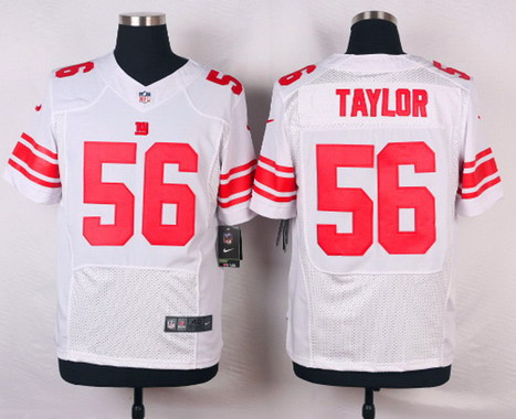 [FULLY STITCHED] #56 New York Giants Lawrence Taylor White Road Limited Football Jersey 