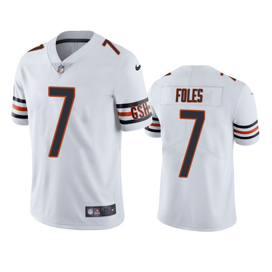 [FULLY STITCHED] Chicago Bears Nick Foles White Limited Football Jersey 
