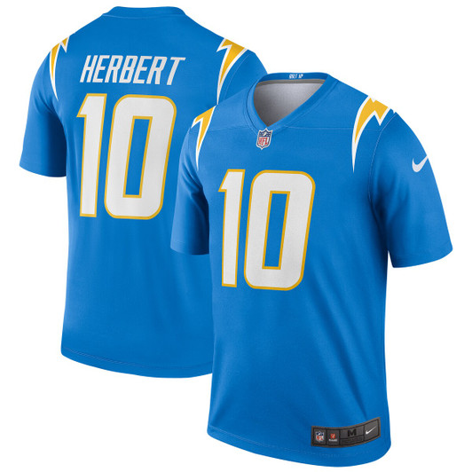 [FULLY STITCHED] Los Angeles Chargers Justin Herbert Gridiron Powder Blue Style 2 Limited Football Jersey 