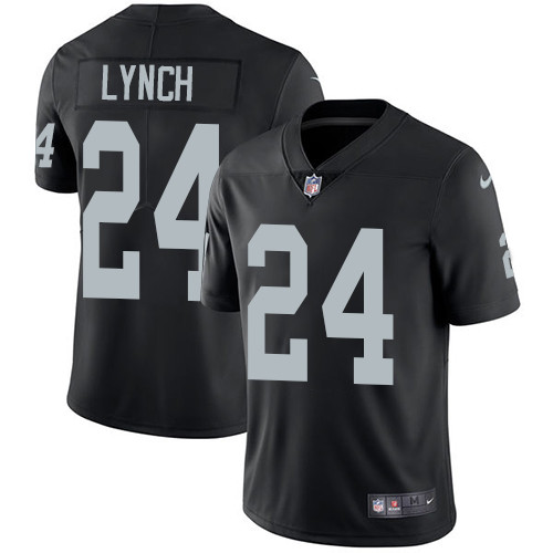[FULLY STITCHED] #24 Oakland Raiders Marshawn Lynch Black Style 2 Limited Football Jersey 
