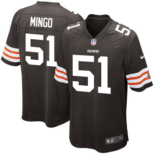 [FULLY STITCHED] Cleveland Browns Barkevious Mingo Historic Logo Brown Limited Football Jersey 