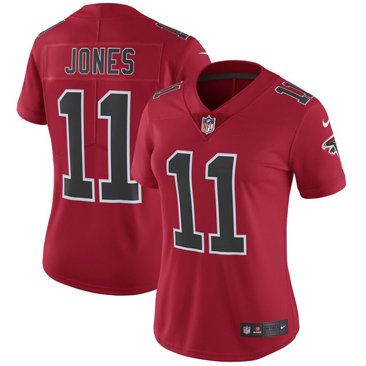 [FULLY STITCHED] Atlanta Falcons Julio Jones Color Rush Red Style 2 Limited Football Jersey 