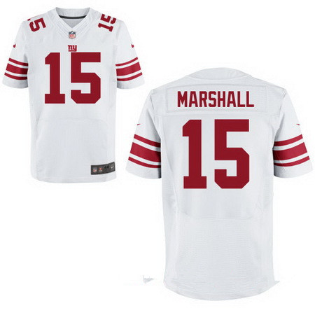 [FULLY STITCHED] #15 New York Giants Brandon Marshall White Road Style 2 Limited Football Jersey 