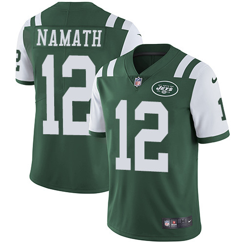 [FULLY STITCHED] #12 New York Jets Joe Namath Green Style 4 Limited Football Jersey 