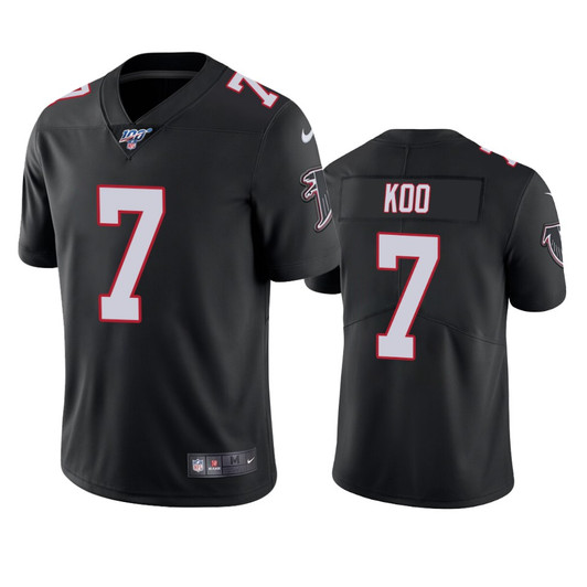 [FULLY STITCHED] Atlanta Falcons Younghoe Koo Black 100th Season Limited Football Jersey 