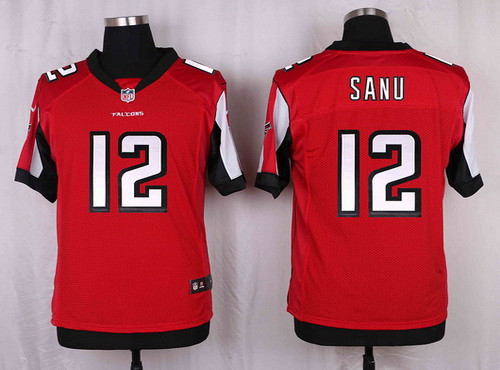 [FULLY STITCHED] #12 Atlanta Falcons Mohamed Sanu Red Limited Football Jersey 