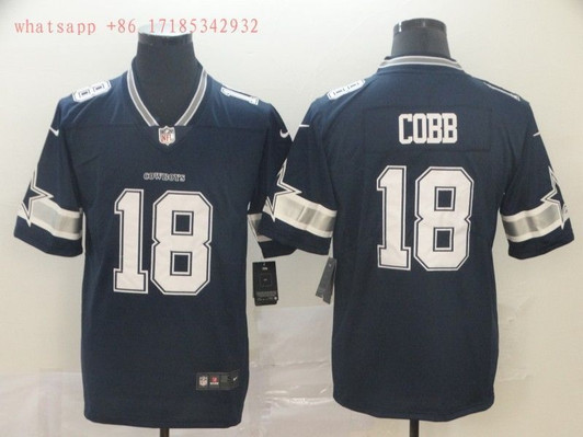 [FULLY STITCHED] #18 Dallas Cowboys Randall Cobb II 2020 Black Limited Football Jersey 
