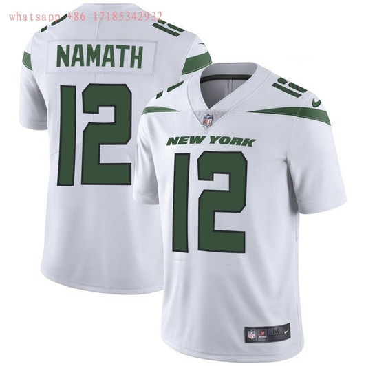 [FULLY STITCHED] #12 New York Jets Joe Namath 2020 White Limited Football Jersey 