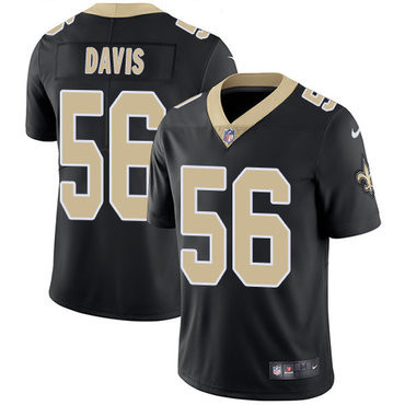 [FULLY STITCHED] #56 New Orleans Saints Demario Davis Black Style 2 Limited Football Jersey 