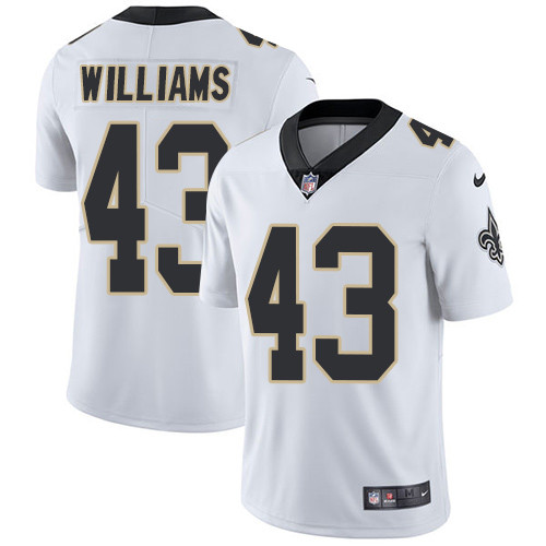 [FULLY STITCHED] #43 New Orleans Saints Marcus Williams White Limited Football Jersey 