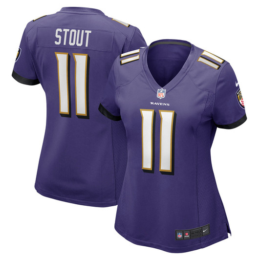 [FULLY STITCHED] Baltimore Ravens Jordan Stout American Purple Limited Football Jersey 