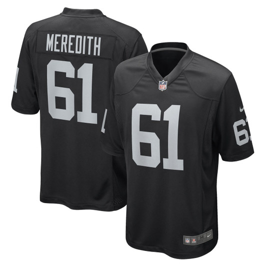 [FULLY STITCHED] Las Vegas Raiders Jordan Meredith American Black Limited Football Jersey 