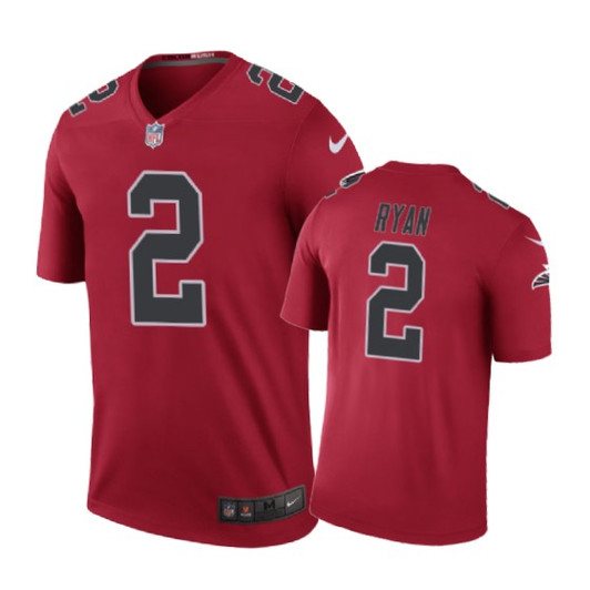 [FULLY STITCHED] #2 Atlanta Falcons Matt Ryan Color Rush Red Limited Football Jersey 