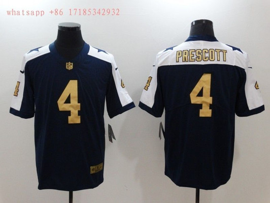 [FULLY STITCHED] #4 Dallas Cowboys Dak Prescott 2020 Blue Limited Football Jersey 