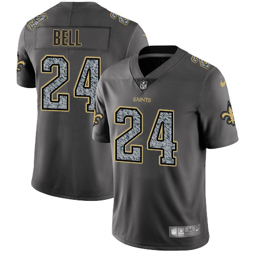 [FULLY STITCHED] #24 New Orleans Saints Vonn Bell Gray Static Limited Football Jersey 