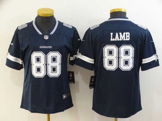 [FULLY STITCHED] #88 Dallas Cowboys Ceedee Lamb 2020 Navy Style 2 Limited Football Jersey 