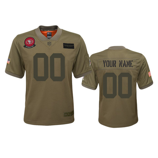 [FULLY STITCHED] San Francisco 49ers Camo 2019 Salute To Service Limited Football Jersey 