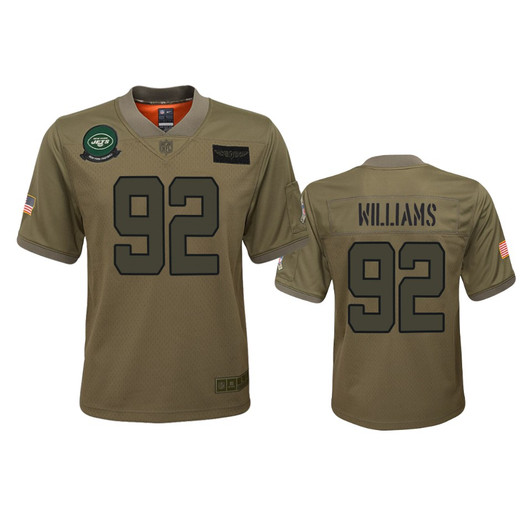 [FULLY STITCHED] New York Jets Leonard Williams Camo 2019 Salute To Service Limited Football Jersey 
