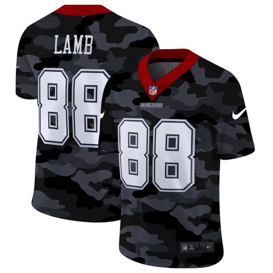[FULLY STITCHED] #88 Dallas Cowboys Ceedee Lamb 2020 Camo Black Limited Football Jersey 