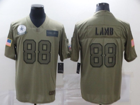 [FULLY STITCHED] #88 Dallas Cowboys Ceedee Lamb 2020 Moss Green Limited Football Jersey 