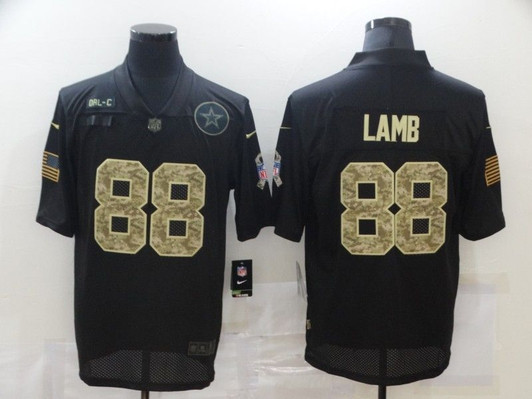 [FULLY STITCHED] #88 Dallas Cowboys Ceedee Lamb 2020 Black And Camo Limited Football Jersey 