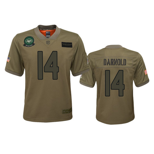 [FULLY STITCHED] New York Jets Sam Darnold Camo 2019 Salute To Service Limited Football Jersey 