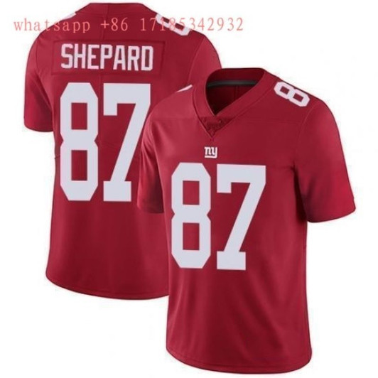 [FULLY STITCHED] #87 New York Giants Sterling Shepard 2020 Red Limited Football Jersey 