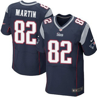 [FULLY STITCHED] #82 New England Patriots Keshawn Martin Navy Blue Limited Football Jersey 