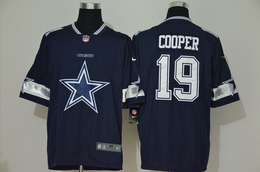 [FULLY STITCHED] #19 Dallas Cowboys Amari Cooper 2020 Black Blue Limited Football Jersey 