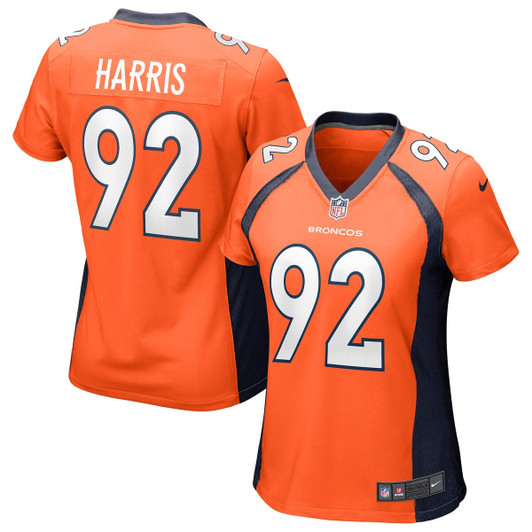 [FULLY STITCHED] Denver Broncos Jonathan Harris American Orange Limited Football Jersey 