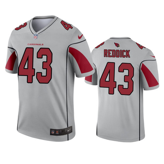 [FULLY STITCHED] Arizona Cardinals Haason Reddick Silver Inverted Limited Football Jersey 