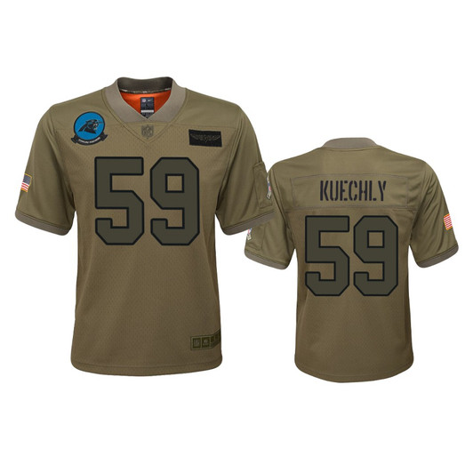 [FULLY STITCHED] Carolina Panthers Luke Kuechly Camo 2019 Salute To Service Limited Football Jersey 
