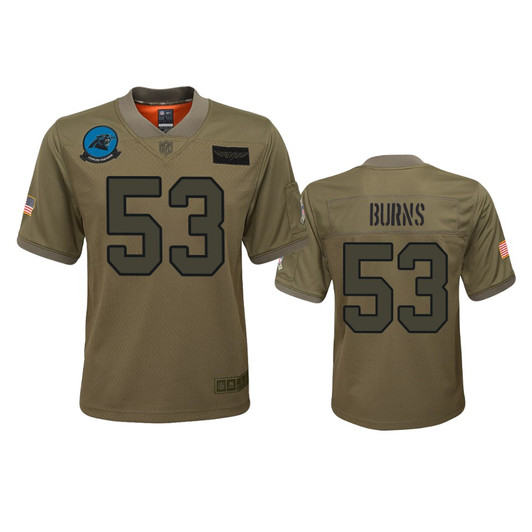 [FULLY STITCHED] Carolina Panthers Brian Burns Camo 2019 Salute To Service Limited Football Jersey 