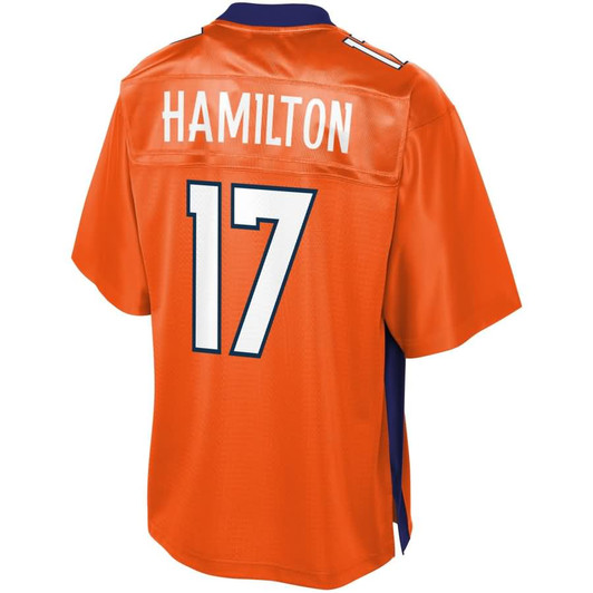 [FULLY STITCHED] Denver Broncos Daesean Hamilton Orange Style 2 Limited Football Jersey 