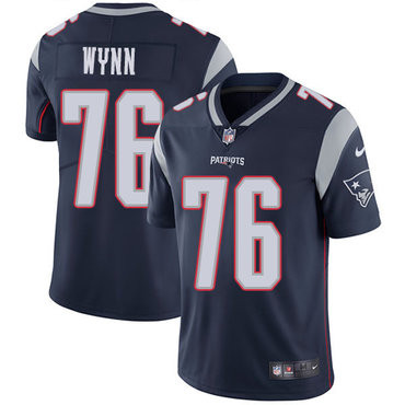 [FULLY STITCHED] #76 New England Patriots Isaiah Wynn Navy Blue Limited Football Jersey 