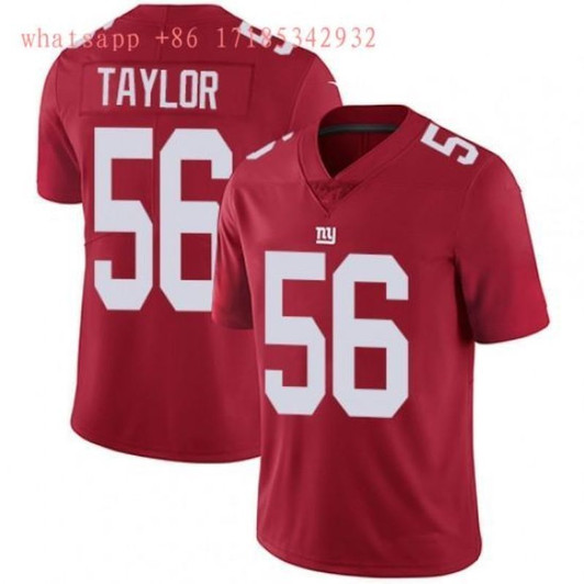 [FULLY STITCHED] #56 New York Giants Lawrence Taylor 2020 Red Limited Football Jersey 
