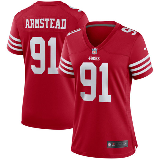 [FULLY STITCHED] San Francisco 49ers Arik Armstead Scarlet Limited Football Jersey 