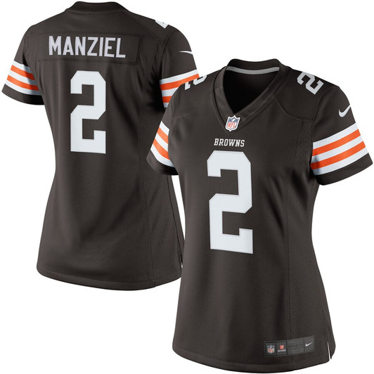 [FULLY STITCHED] Cleveland Browns Johnny Manziel Historic Logo Brown Limited Football Jersey 