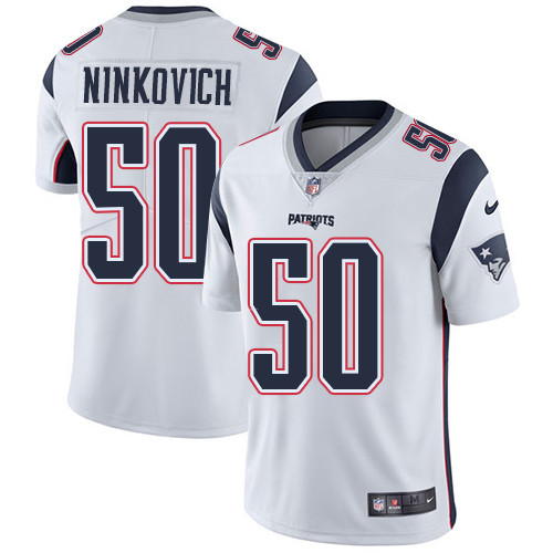 [FULLY STITCHED] #50 New England Patriots Rob Ninkovich White Limited Football Jersey 