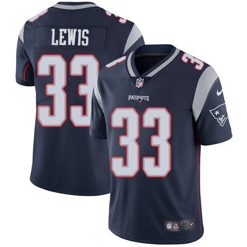 [FULLY STITCHED] #33 New England Patriots Dion Lewis Navy Blue Style 2 Limited Football Jersey 